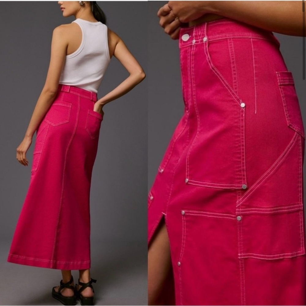 Anthropologie Pink Maxi Skirt
